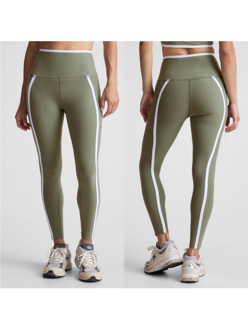 Beyond Yoga Spacedye New Moves High Waisted Midi Legging Sage Cloud White Size M - Picture 2 of 9